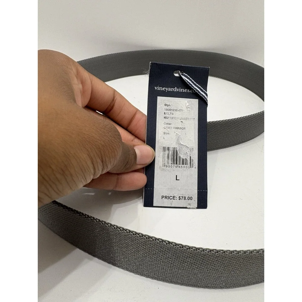 New Vineyard Vines Neon POP‎ Perfect logo gray BELT Habor Sz L (48